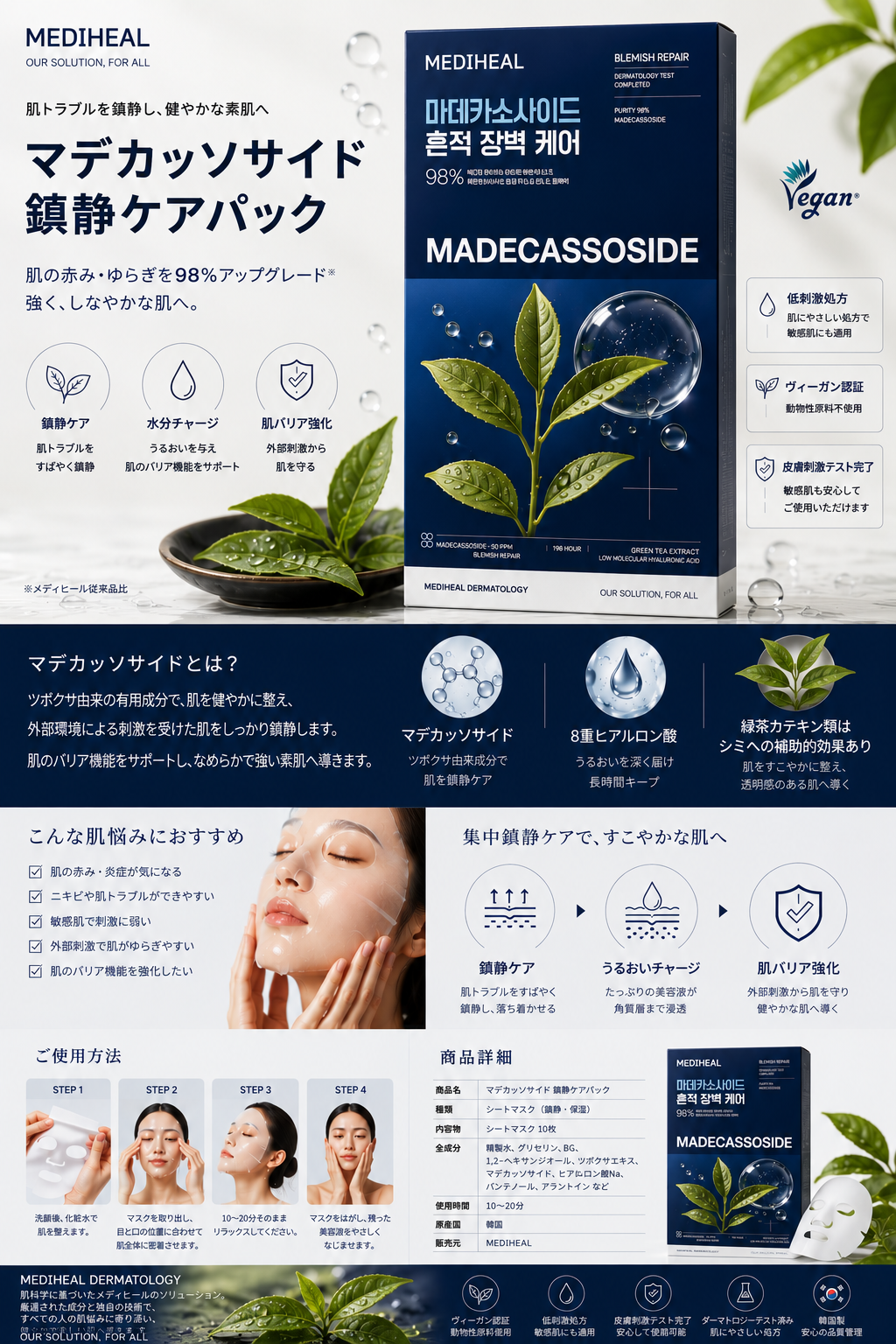 MEDIHEAL マデカッソサイド配合シートマスクの紹介画像